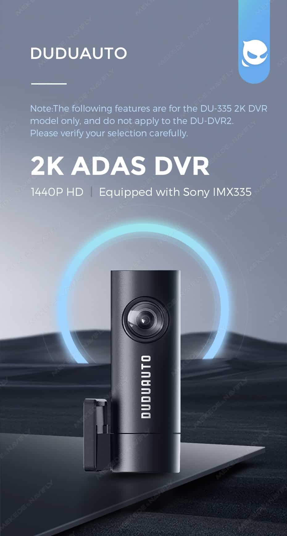 DuduAUTO 2K ADAS — Dashcam Sony IMX335 avec assistance à la conduite - Image 2