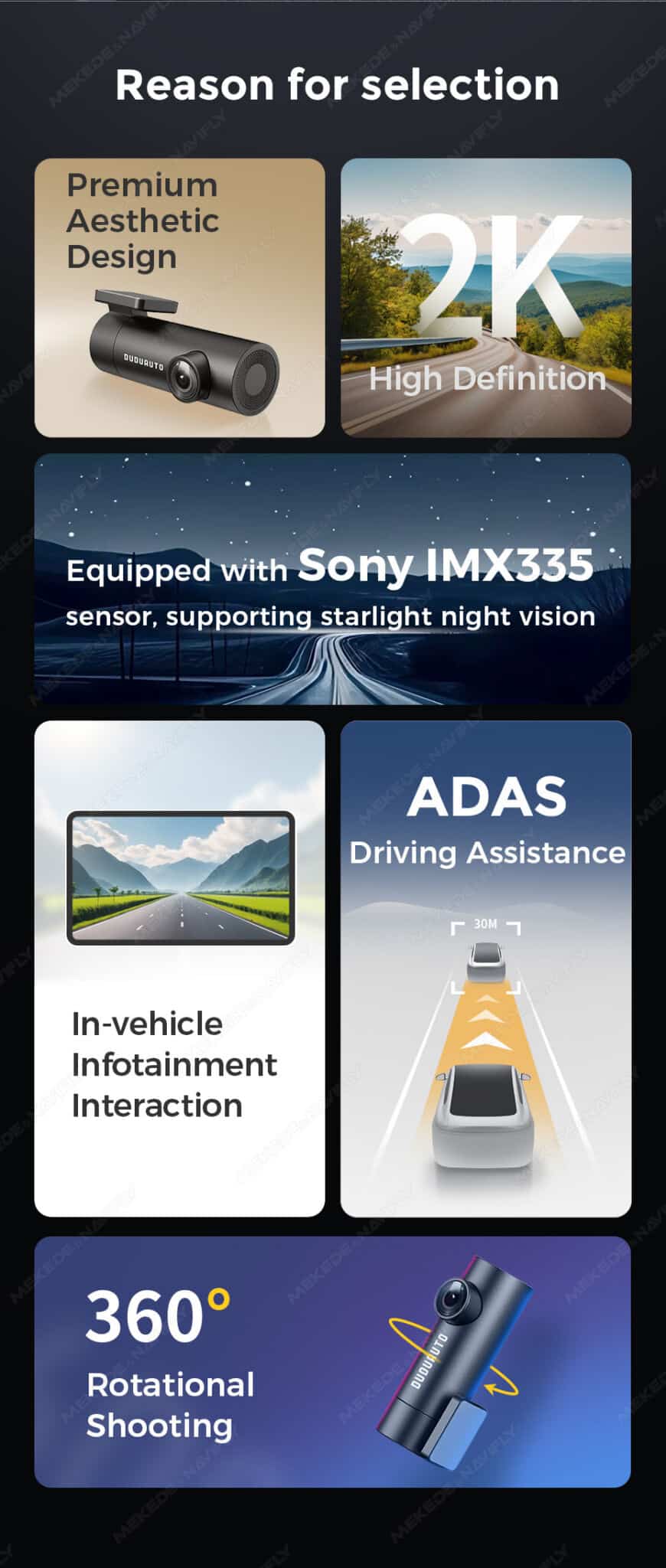 DuduAUTO 2K ADAS — Dashcam Sony IMX335 avec assistance à la conduite - Image 3
