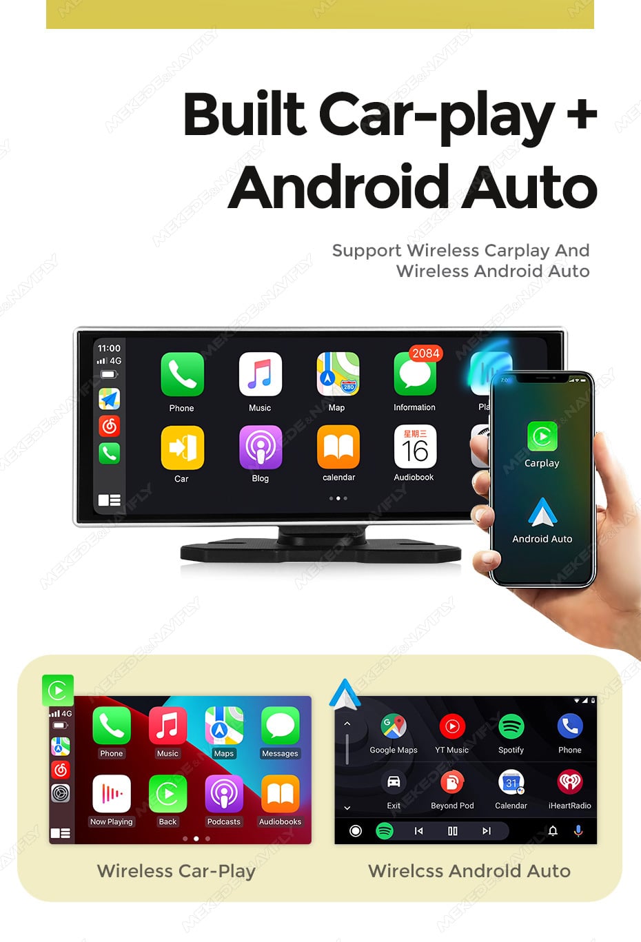 Ecran CarPlay amovible MEKEDE - Image 2