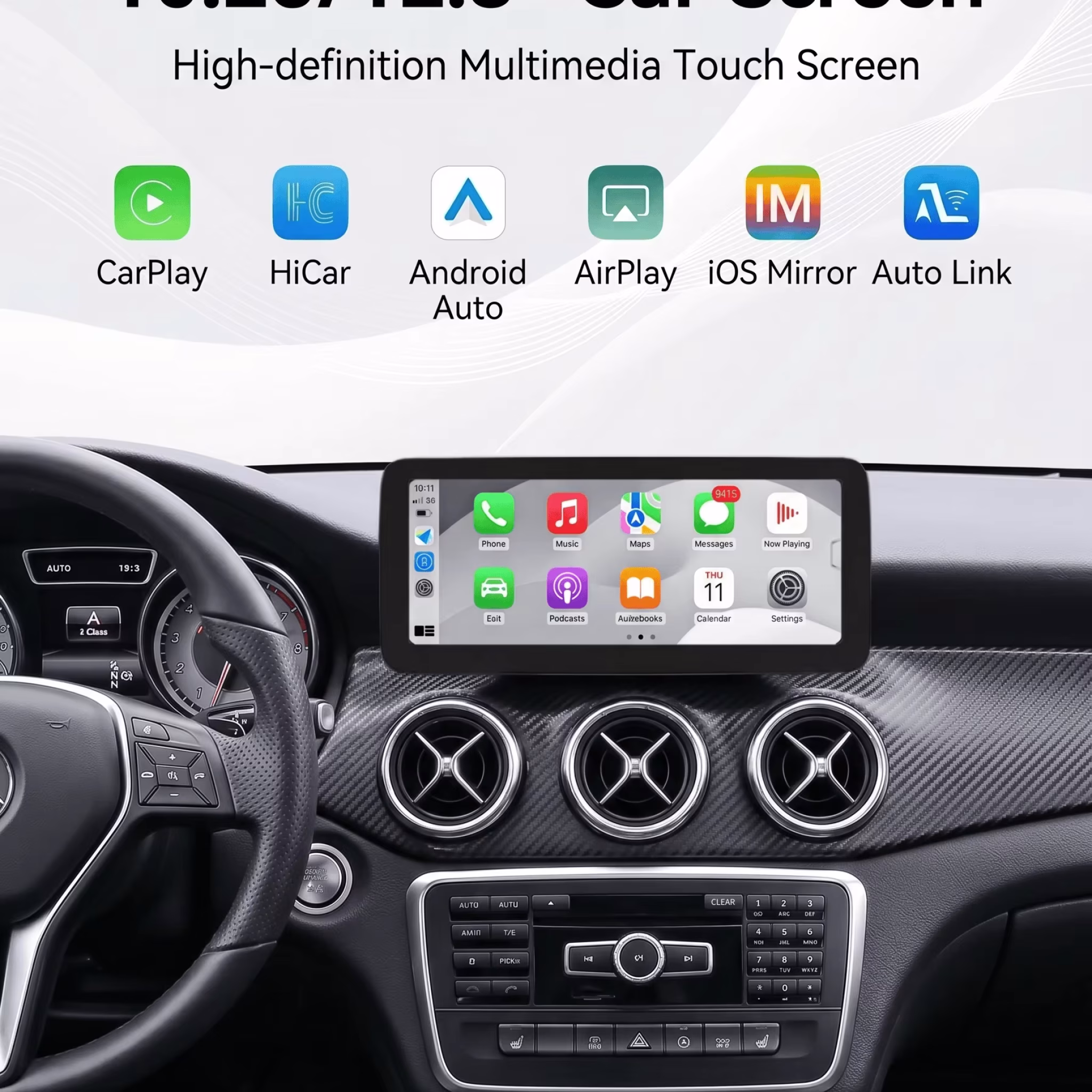 Ecran Linux CarPlay pour Mercedes Classe A, CLA, GLA