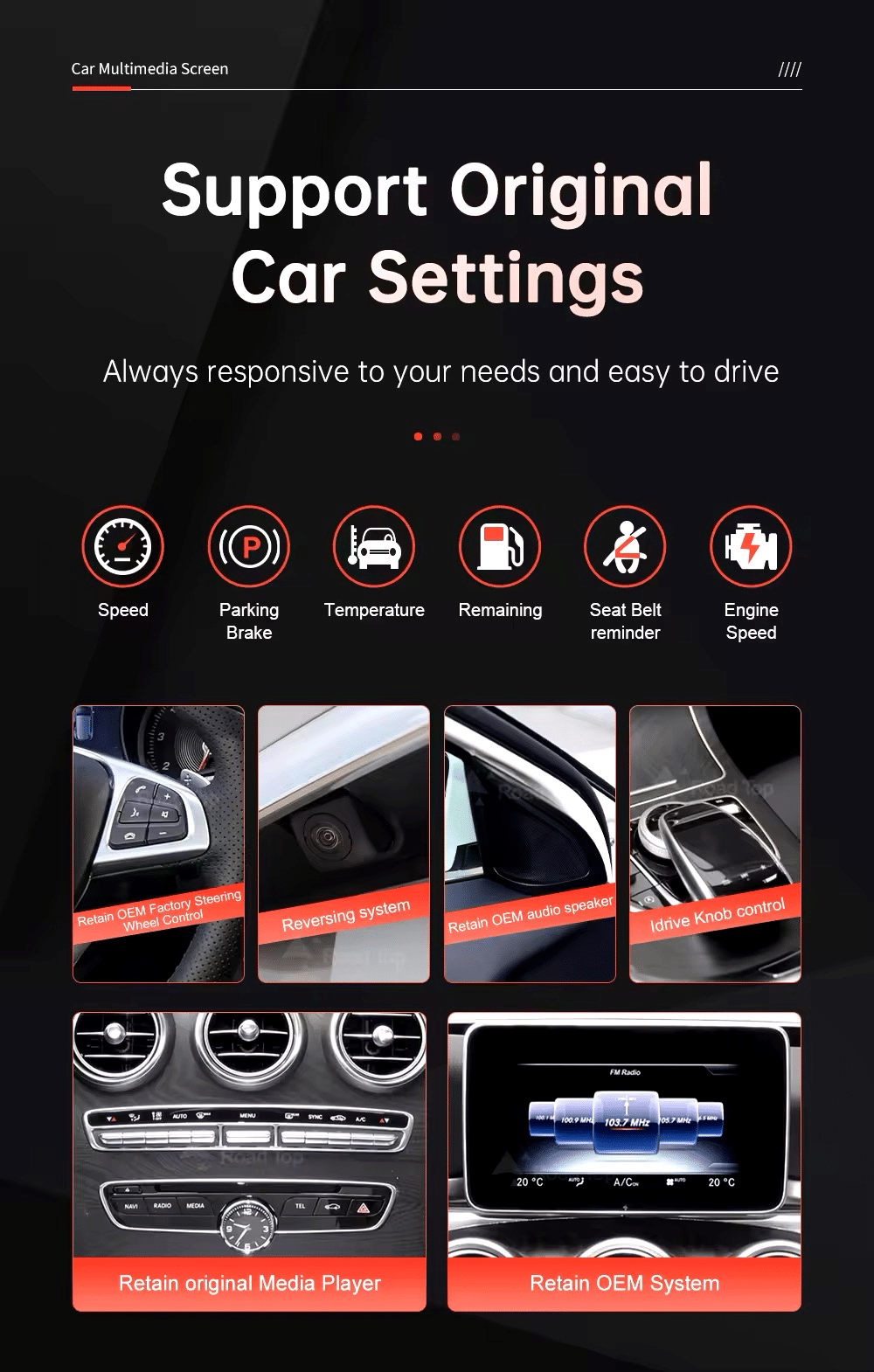 Ecran Linux CarPlay pour Mercedes Classe C, V, GLC - Image 3